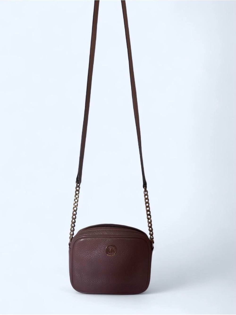 Michael Kors Brown Pebbled Leather Crossbody Bag